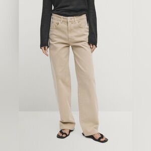 Massimo Dutti Relaxed-Fit Denim Trousers size 34